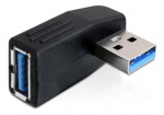 DeLOCK USB 3.0 adapter, angled 90° horizontal, male-female, black