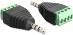 DeLOCK adapter, 3,5mm stereo ha till 4-pin terminalblock, svart DeLOCK adapter, 3,5mm stereo ha till 4-pin terminalblock, svart