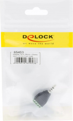 DeLOCK adapter, 3,5mm stereo ha till 4-pin terminalblock, svart DeLOCK adapter, 3,5mm stereo ha till 4-pin terminalblock, svart