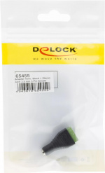 DeLOCK adapter, 3,5mm stereo ho till 3-pin terminalblock, svart DeLOCK adapter, 3,5mm stereo ho till 3-pin terminalblock, svart