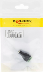 DeLOCK adapter, 3,5mm stereo ho till 4-pin terminalblock, svart DeLOCK adapter, 3,5mm stereo ho till 4-pin terminalblock, svart