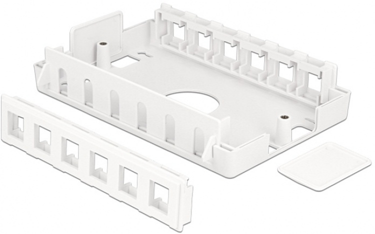 DeLOCK Keystone låda, 12 portar, plast, vit