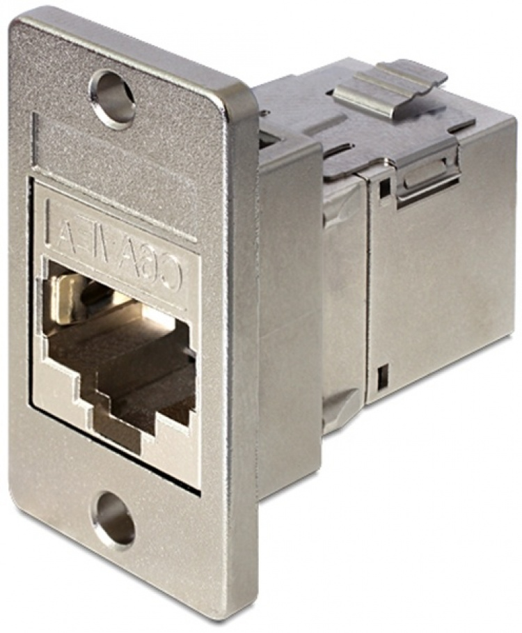 DeLOCK Keystone modulhållare för montering i kabinett, metall, silve DeLOCK Keystone modulhållare för montering i kabinett, metall, silve