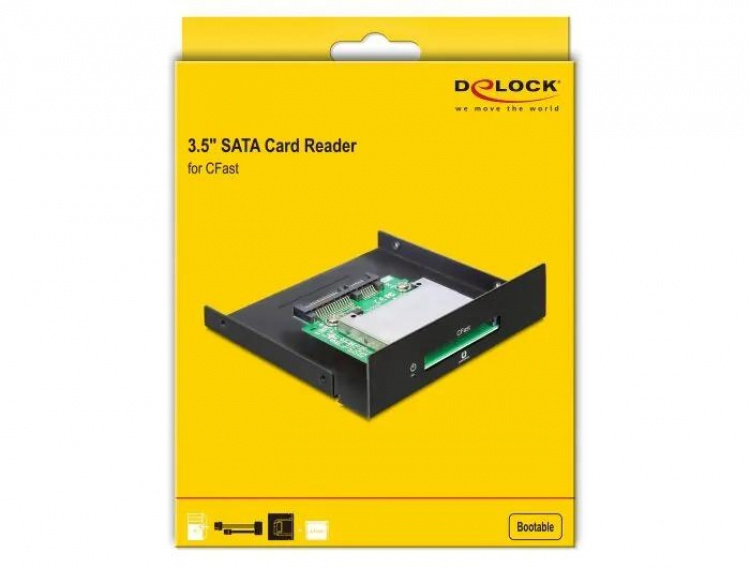 DeLOCK minneskortläsare, intern/3,5