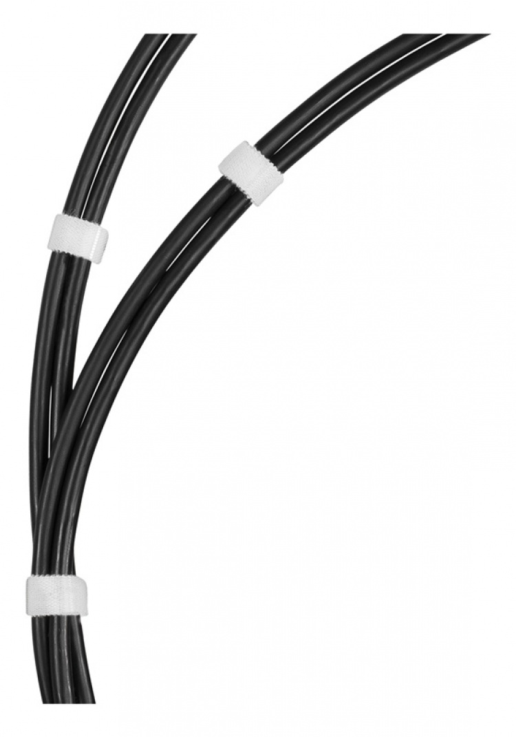 DELTACO Hook and loop fastener cable ties, width 10mm, 5m, white