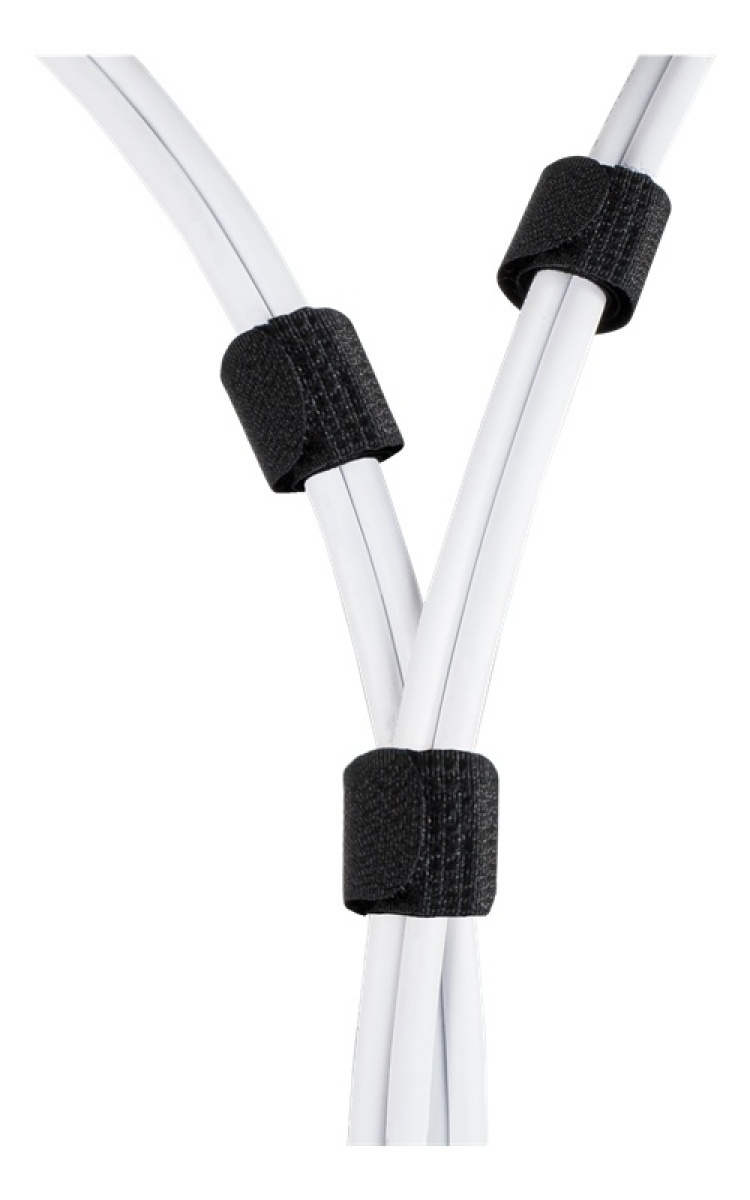 DELTACO Hook and loop fastener cable ties, width 9mm, 10m, black
