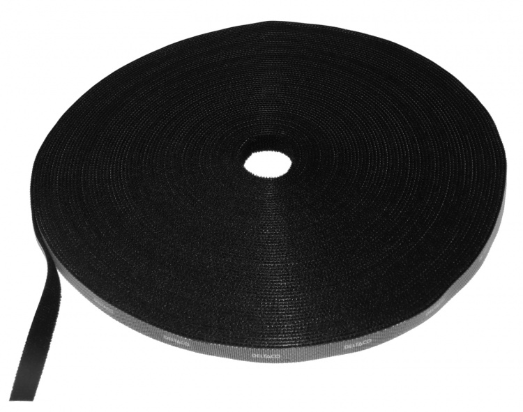 DELTACO Hook and loop fastener cable ties, width 10mm, 25m, black DELTACO Hook and loop fastener cable ties, width 10mm, 25m, black