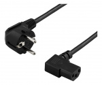 DELTACO power cable, angled CEE 7/7 to angled IEC 60320 C13, 10m, blac