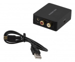 DELTACO audio converter from digital to analog with 3,5mm, black