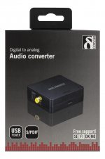 DELTACO audio converter from digital to analog with 3,5mm, black