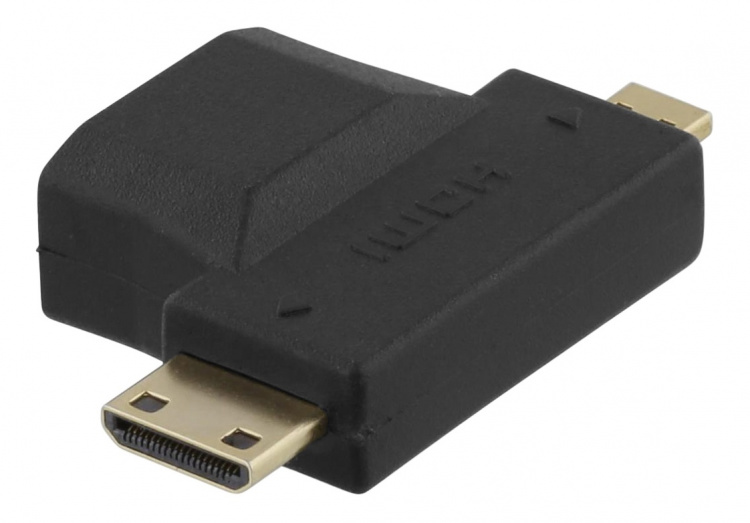 DELTACO HDMI adapter, HDMI FM to mini HDMI M and micro HDMI M DELTACO HDMI adapter, HDMI FM to mini HDMI M and micro HDMI M