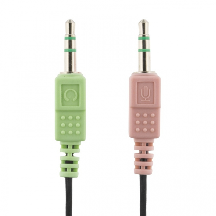 DELTACO Stereo Headset, microphone and volume control, 2x 3,5mm, black