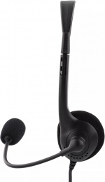 DELTACO Stereo Headset, microphone and volume control, 2x 3,5mm, black