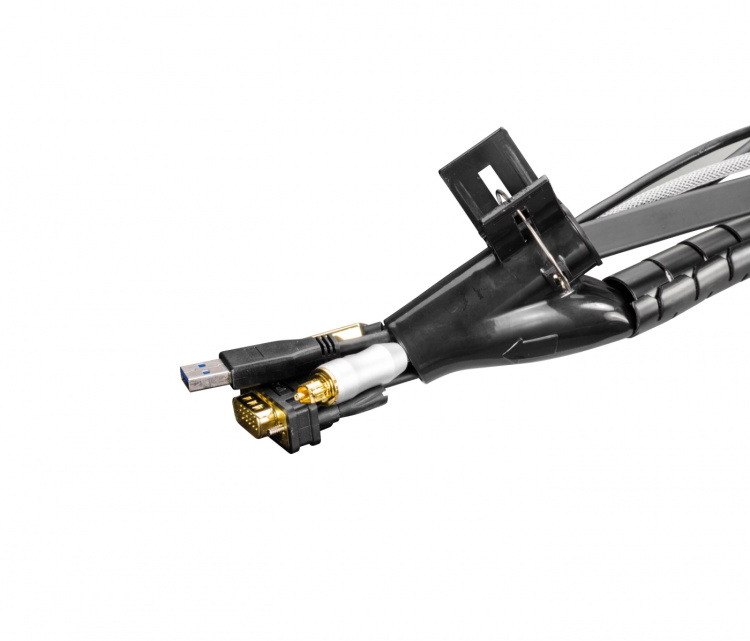 DELTACO nylon wire tube, 25mm diameter tool included, 2.5m, black