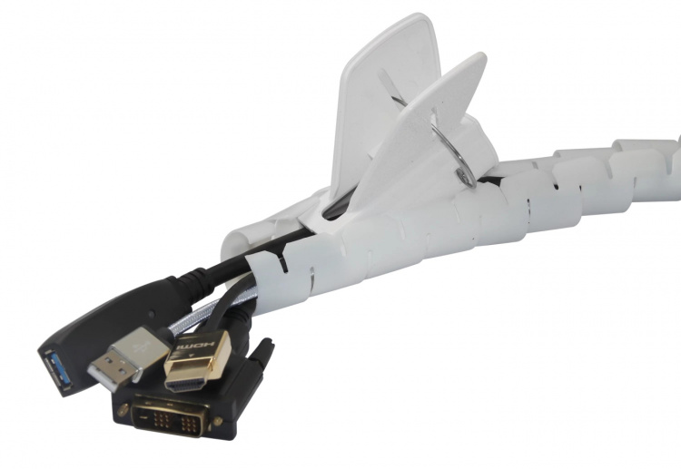 DELTACO nylon wire tube, 25mm diameter tool included, 2.5m, white DELTACO nylon wire tube, 25mm diameter tool included, 2.5m, white