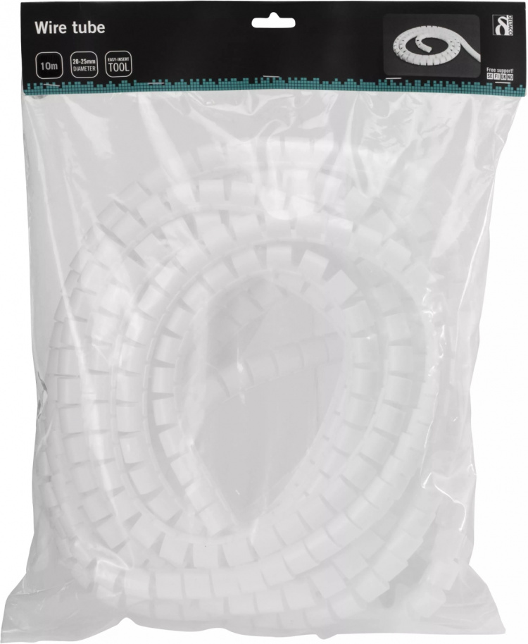 DELTACO nylon wire tube, 25mm diameter tool included, 10m, white