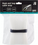 DELTACO nylon cable wrap, hook and loop fastener, 1.8m, white DELTACO nylon cable wrap, hook and loop fastener, 1.8m, white