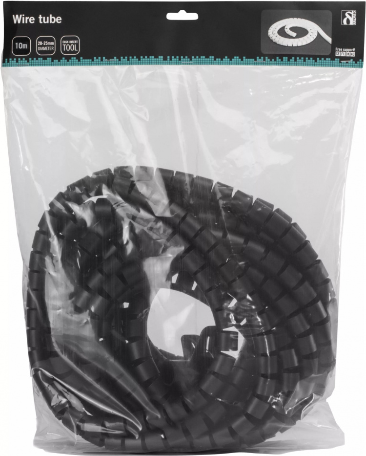 DELTACO nylon wire tube, 25mm diameter tool included, 10m, black DELTACO nylon wire tube, 25mm diameter tool included, 10m, black