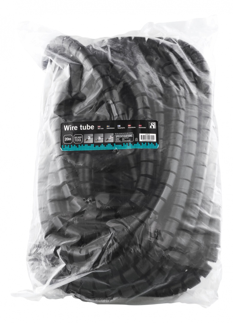 DELTACO nylon wire tube, 25mm diameter tool included, 20m, black