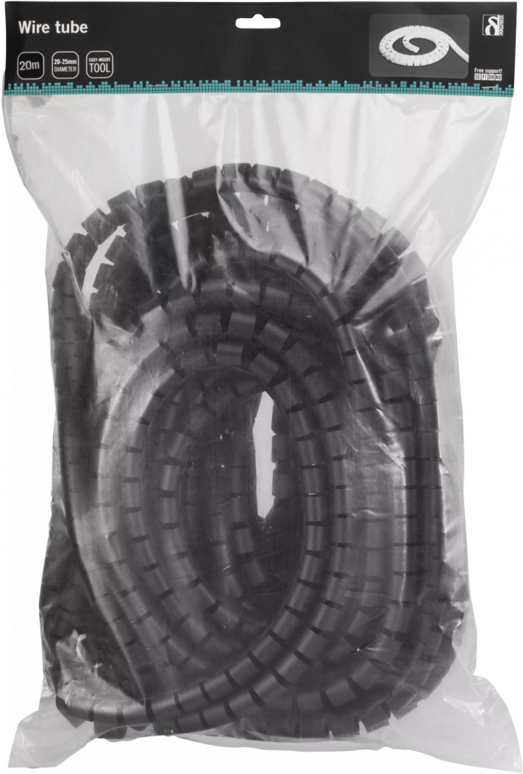 DELTACO nylon wire tube, 25mm diameter tool included, 20m, black