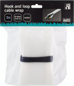 DELTACO nylon cable wrap, hook and loop fastener, 3m, white DELTACO nylon cable wrap, hook and loop fastener, 3m, white