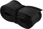 DELTACO nylon cable wrap, hook and loop fastener, 5m, black