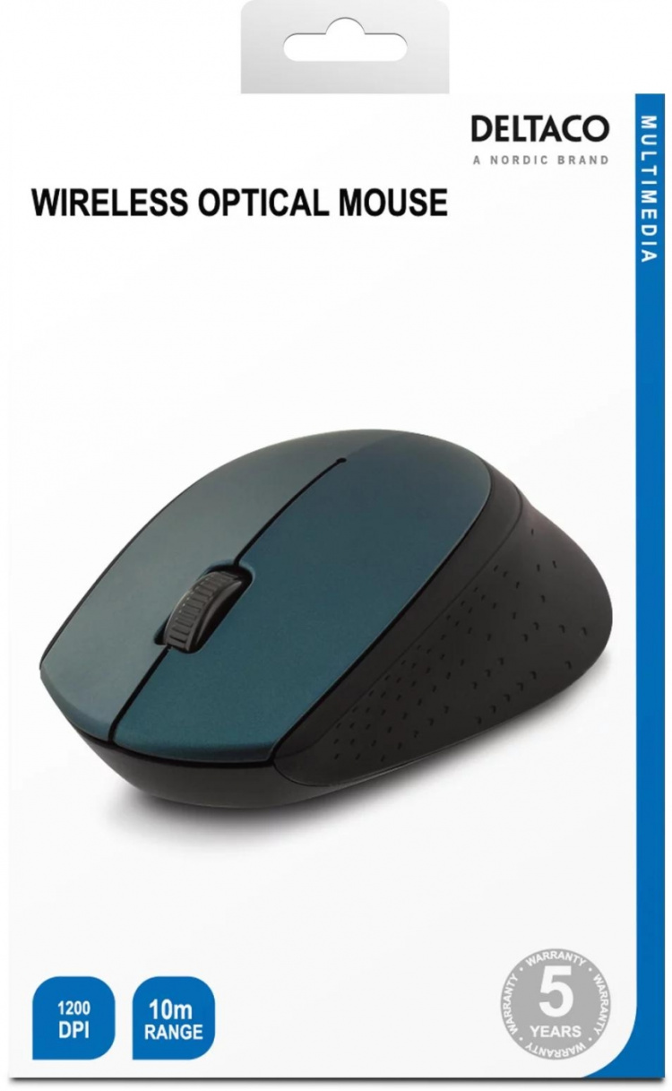 DELTACO wireless optical mouse 2,4GHz, 3 buttons with a scroll, green