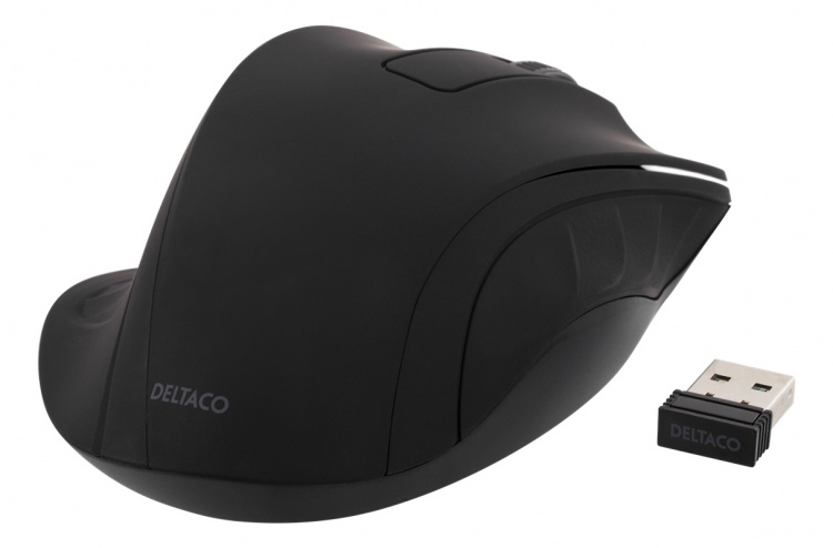 DELTACO wireless optical mouse 2,4GHz, 3 buttons with a scroll, black DELTACO wireless optical mouse 2,4GHz, 3 buttons with a scroll, black