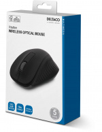 DELTACO wireless optical mouse 2,4GHz, 3 buttons with a scroll, black DELTACO wireless optical mouse 2,4GHz, 3 buttons with a scroll, black