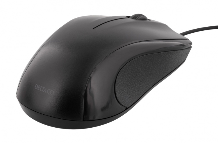 DELTACO wired optical mouse, 3 buttons with a scroll, 1200 DPI, black DELTACO wired optical mouse, 3 buttons with a scroll, 1200 DPI, black