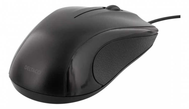 DELTACO wired optical mouse, 3 buttons with a scroll, 1200 DPI, black DELTACO wired optical mouse, 3 buttons with a scroll, 1200 DPI, black