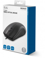 DELTACO wired optical mouse, 3 buttons with a scroll, 1200 DPI, black DELTACO wired optical mouse, 3 buttons with a scroll, 1200 DPI, black
