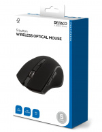 DELTACO wireless optical mouse, 5 buttons + scroll, 1600 DPI, USB, bla