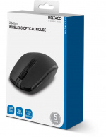 DELTACO trådlös optisk mus, 3 knappar och scroll, 1000 DPI, USB, sva DELTACO trådlös optisk mus, 3 knappar och scroll, 1000 DPI, USB, sva