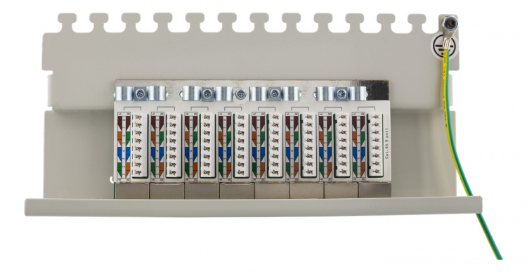 DELTACO Patch Panel, 8xRJ45, Cat6a, wall-mountable, metal, gray DELTACO Patch Panel, 8xRJ45, Cat6a, wall-mountable, metal, gray