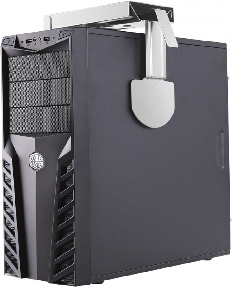 DELTACO computer holder for mounting under the table /on wall , silver