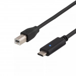 DELTACO USB 2.0 cable, Type C M - Type B M, 2m, black DELTACO USB 2.0 cable, Type C M - Type B M, 2m, black