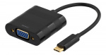 DELTACO USB 3.1 to VGA adapter, Type C ma - VGA fe, 1080p, bag, black
