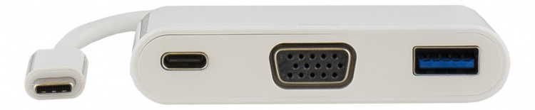 DELTACO USB-C to VGA and USB Type A adapter, USB-C FM, 60W, white DELTACO USB-C to VGA and USB Type A adapter, USB-C FM, 60W, white