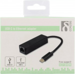 DELTACO USB 3.1 network adapter, Gigabit, 1xRJ45, USB Type C, black