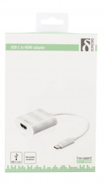 DELTACO USB-C to HDMI adapter, Type C ma - HDMI fe, 4K, UHD, white DELTACO USB-C to HDMI adapter, Type C ma - HDMI fe, 4K, UHD, white
