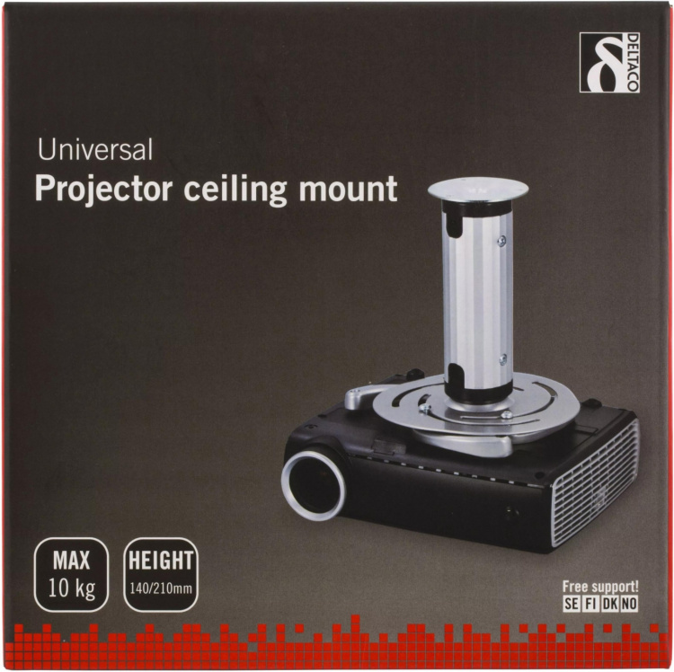 DELTACO takfäste för projektor, 80-170mm höjd, max 10kg DELTACO takfäste för projektor, 80-170mm höjd, max 10kg