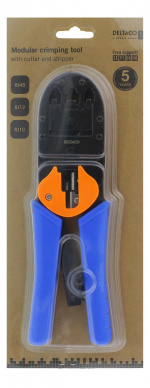 DELTACO Modularverktyg för 4/6/8-pin med avbitare/avskalare