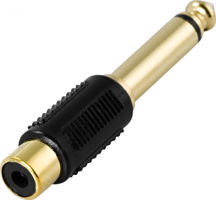 DELTACO multimedia-adapter, RCA ho till 6,3mm ha, mono