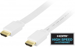 DELTACO flat HDMI cable, HDMI High Speed with Ethernet, 4K, 2m, white DELTACO flat HDMI cable, HDMI High Speed with Ethernet, 4K, 2m, white