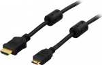 DELTACO HDMI cable, HDMI Type A male - Mini HDMI male, 4K, 5m, black DELTACO HDMI cable, HDMI Type A male - Mini HDMI male, 4K, 5m, black
