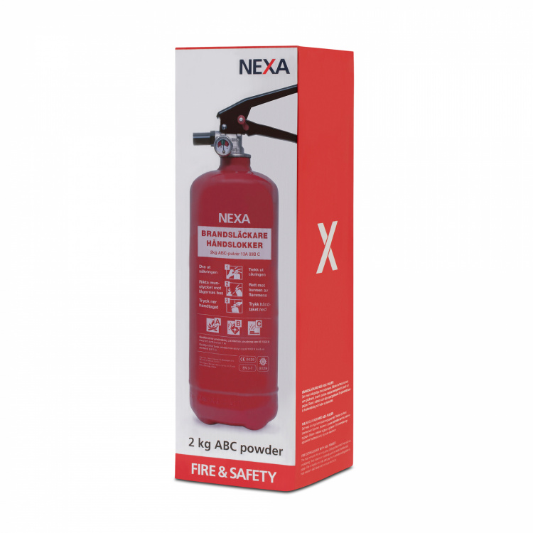 Nexa brandsläckare, 2 Kg ABC-pulver med väggfäste (13402) Nexa brandsläckare, 2 Kg ABC-pulver med väggfäste (13402)