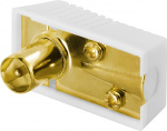 DELTACO antennkontakt, 9,5mm hane, vinklad, skruvmont, guldpl.