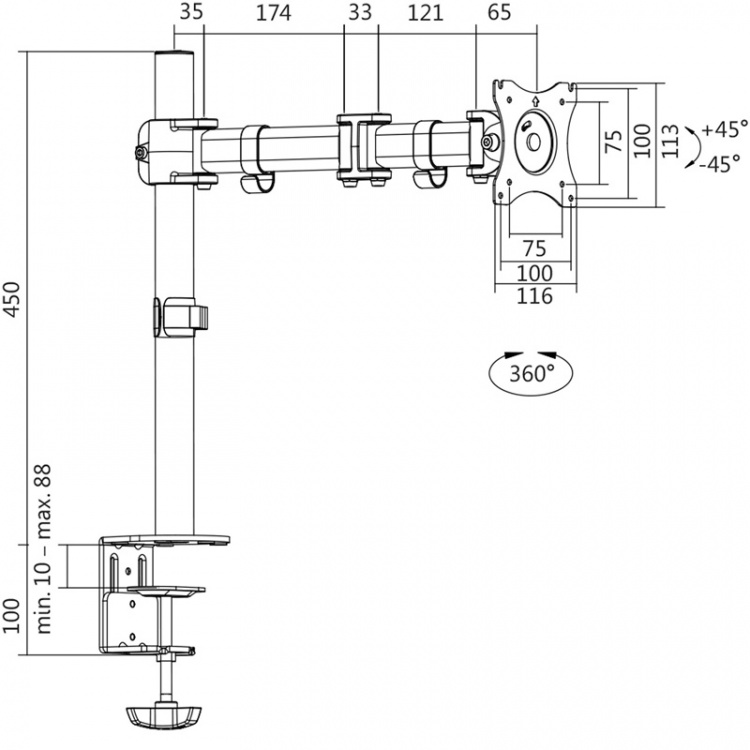 LogiLink Monitor arm 13-27