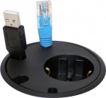 Powerdot Satellit PD10 - satellit, 1x CEE 7/4, fyra kabelhål, svart Powerdot Satellit PD10 - satellit, 1x CEE 7/4, fyra kabelhål, svart